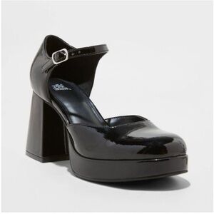 Women's Darcy Patent Platform Pumps, Chunky Heel, Wild Fable/Target, Black 7